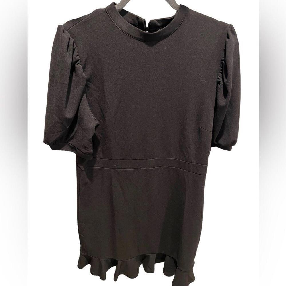 Shein basic black knee length dress with short sleeves women’s size 12/XL
